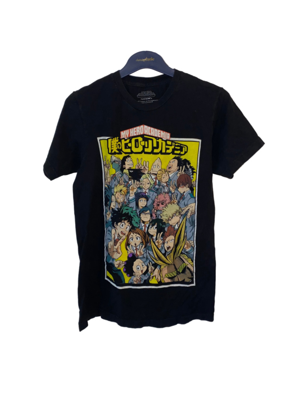 My Hero Academia Funimation Graphic Tee Shirt Black Yellow Size S